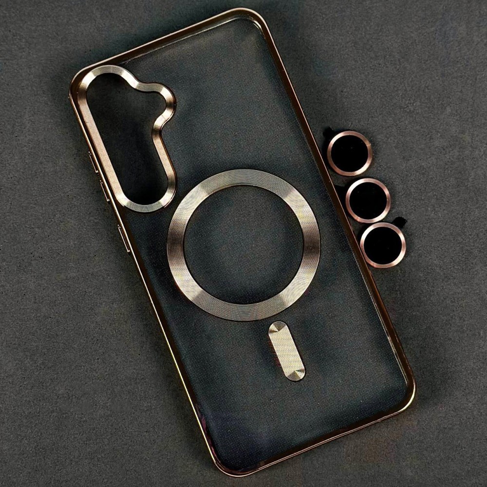Накладка Chrome Crystal Camera Case MagSafe для Samsung S25 (Gold)-0