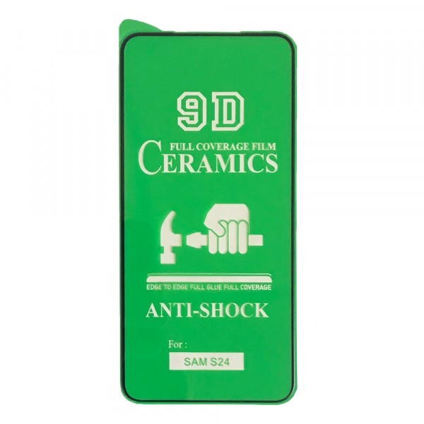 Гнучке скло Ceramic для Samsung S24 глянцеве з чорною рамкою-0