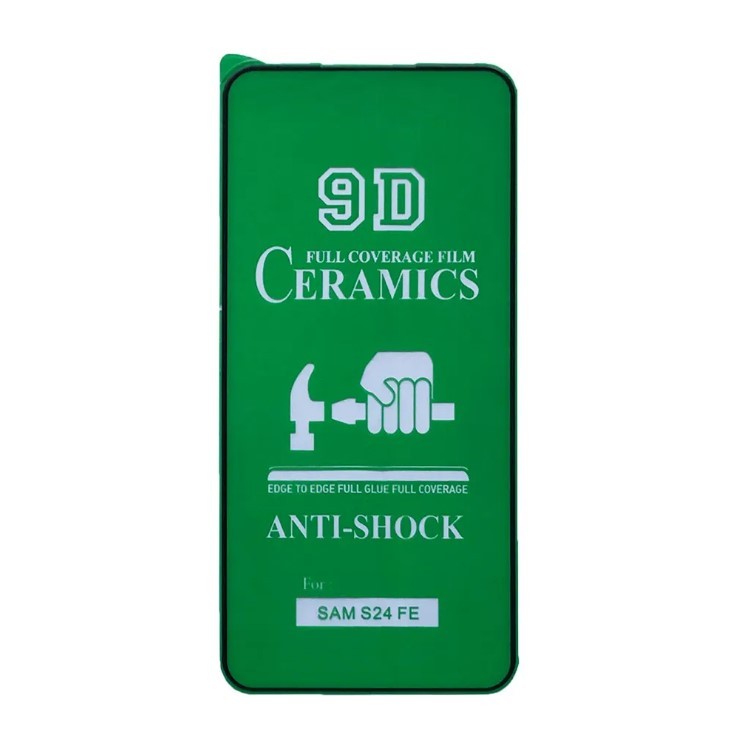 Гнучке скло-плівка Ceramic для Samsung S24 FE / S25 FE / A36 /A56  глянцеве з чорною рамкою-0