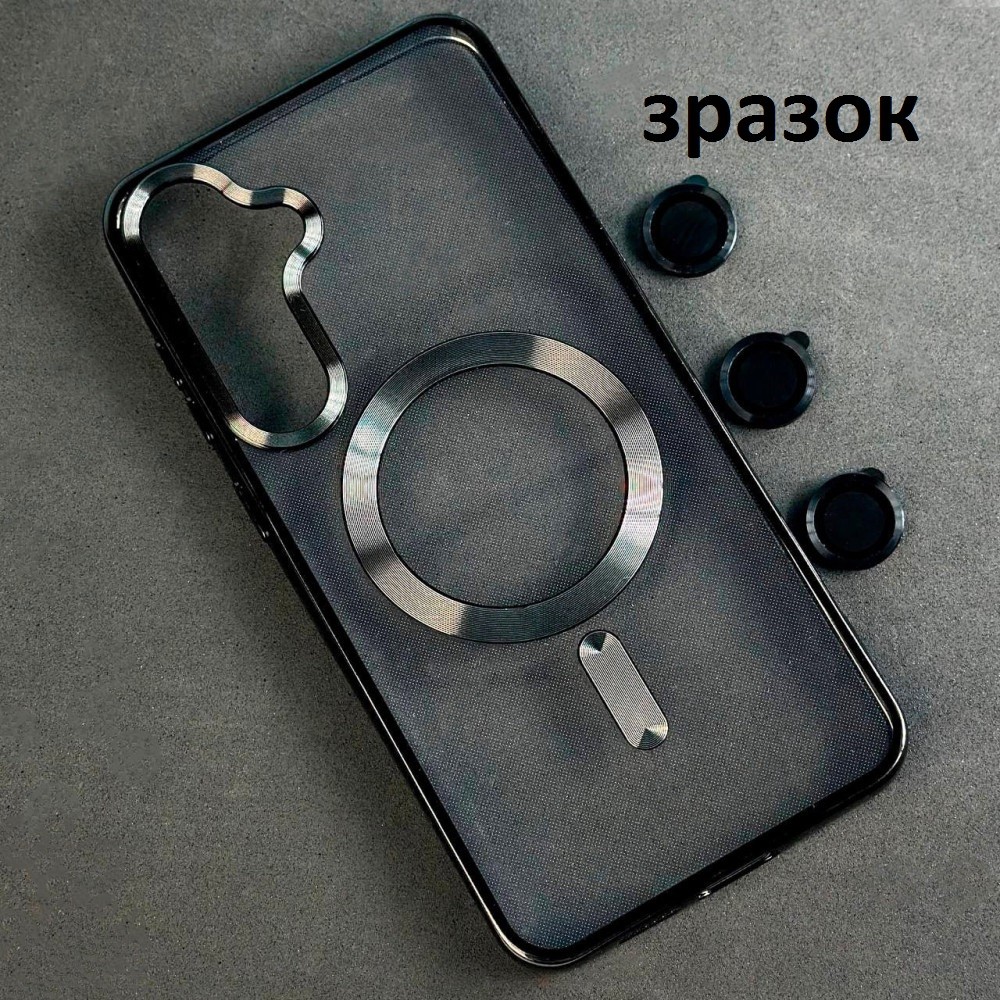 Накладка Chrome Crystal Camera Case MagSafe для Samsung S25 Plus (Black)-0