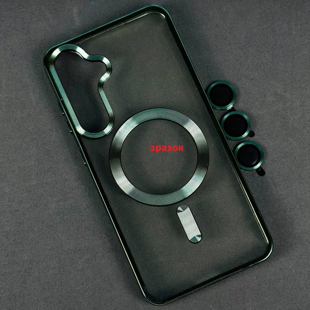 Накладка Chrome Crystal Camera Case MagSafe для Samsung S24 Ultra (Green)-0