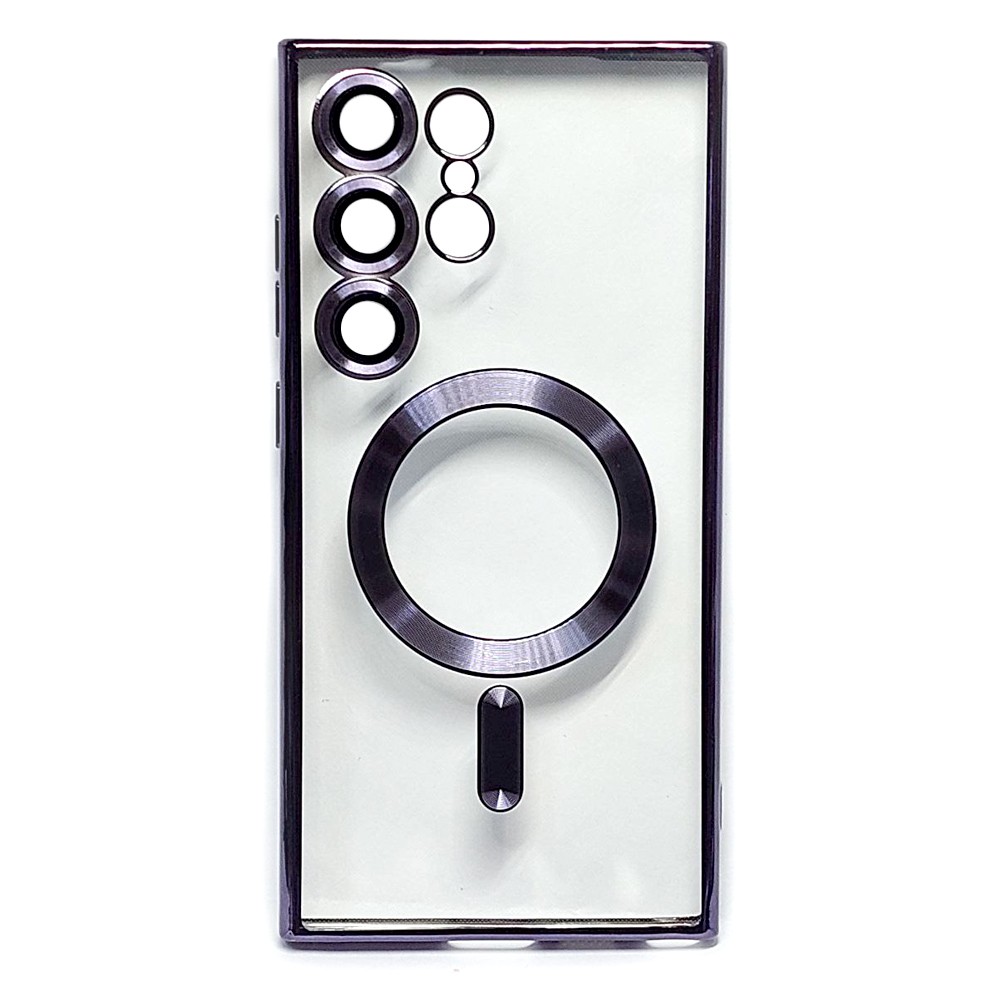 Накладка Metal Color Case with MagSafe для Samsung S23 Ultra (dark purple)-0