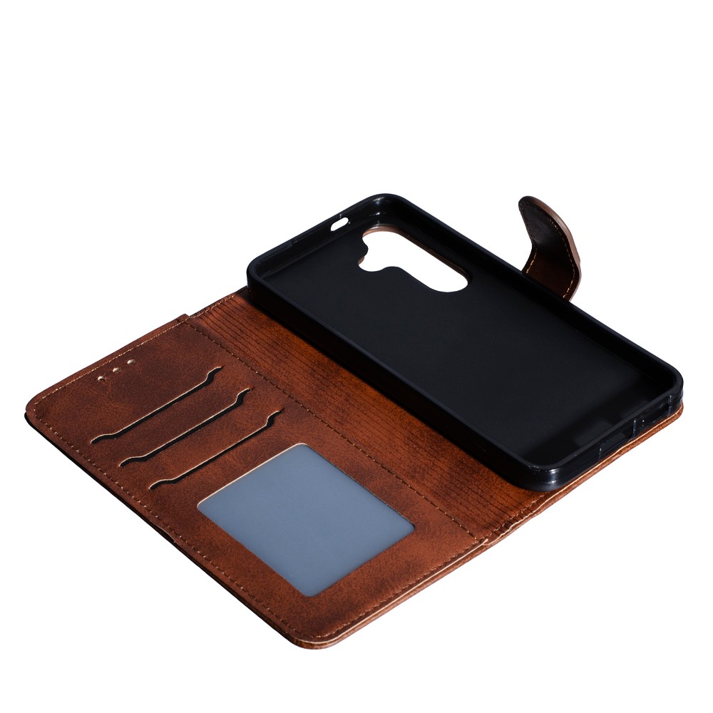 Книжка Business Flip для Samsung S25/S24 темно-коричнева-2