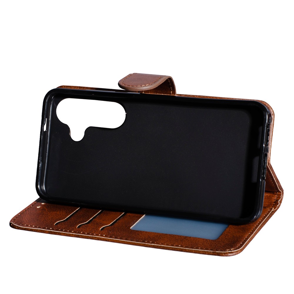 Книжка Business Flip для Samsung S25/S24 темно-коричнева-3