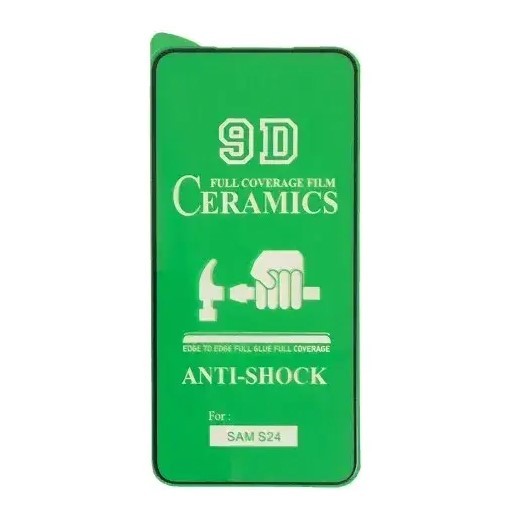 Гнучке скло-плівка Ceramic для Samsung S25/S24 глянцеве з чорною рамкою-0