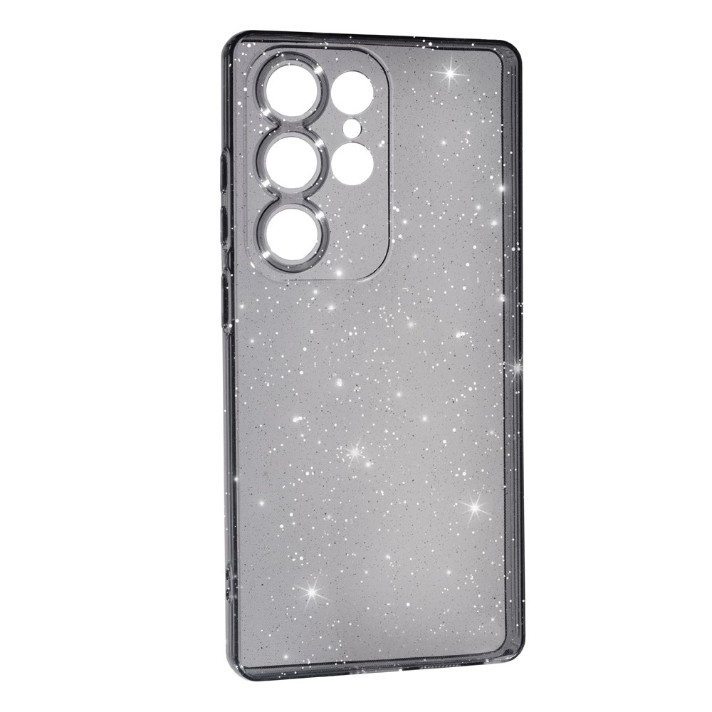 Накладка Molan Cano Glossy Jelly для Samsung S25 Ultra чорна з блискітками-0
