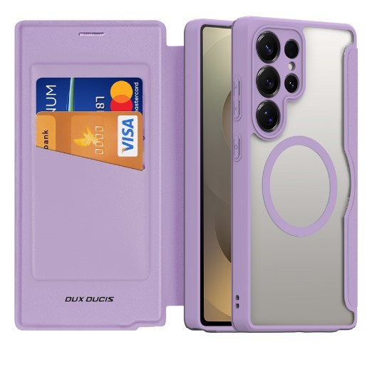 Книжка Dux Ducis Skin X Pro with MagSafe для  Samsung S25 Ultra (Purple pink)-0