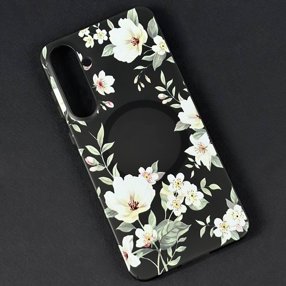 Чохол Matte Spring Bloom Magsafe для Samsung S26 Ultra (Чорний)-0