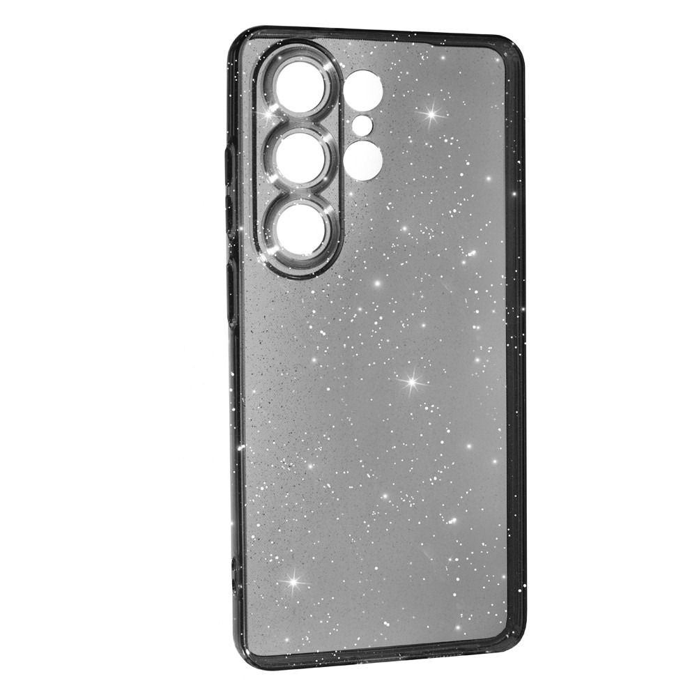 Накладка Molan Cano Glossy Jelly для Samsung S26 Ultra чорна з блискітками-0