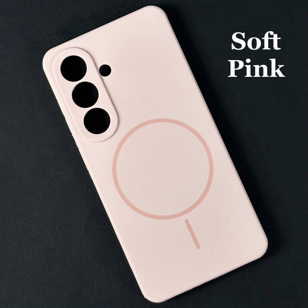 Silicone Case Full Protective (AA) with MagSafe для Samsung S26 Ultra (Pink sand)-0
