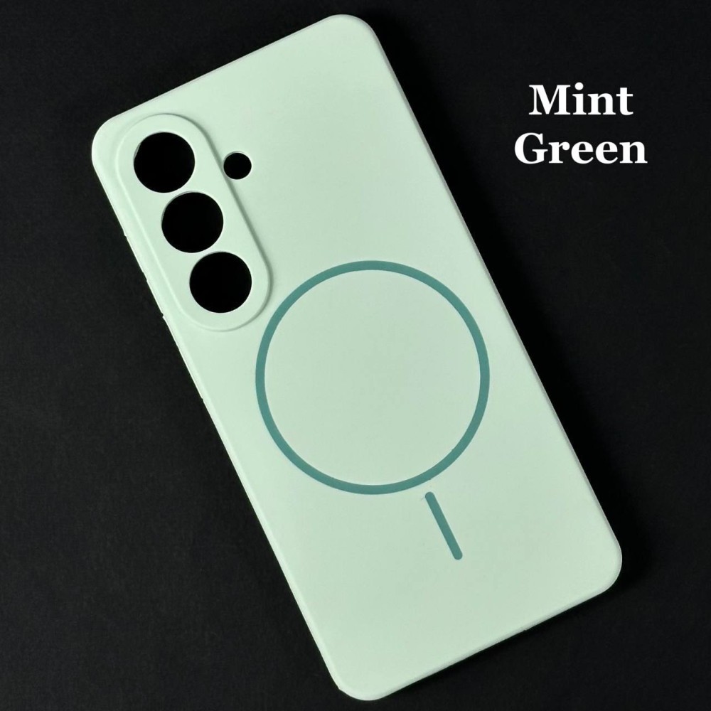 Silicone Case Full Protective (AA) with MagSafe для Samsung S26 Ultra (Mint)-0