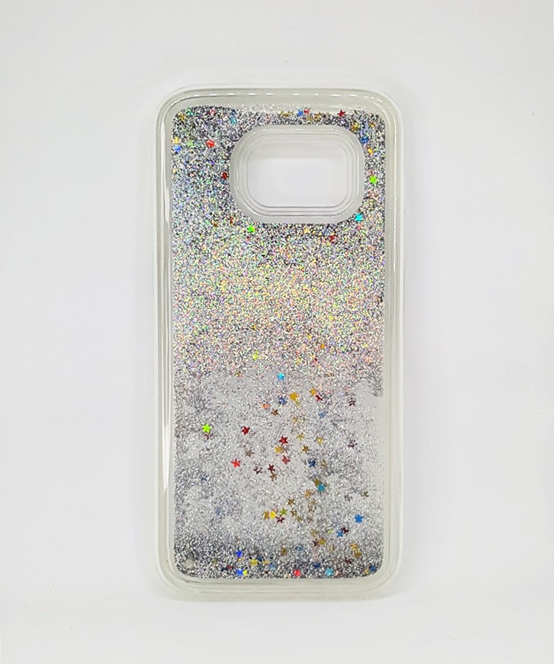 Накладка Aqua для Samsung S7 Edge G935 срібні блискітки (переливається)-0
