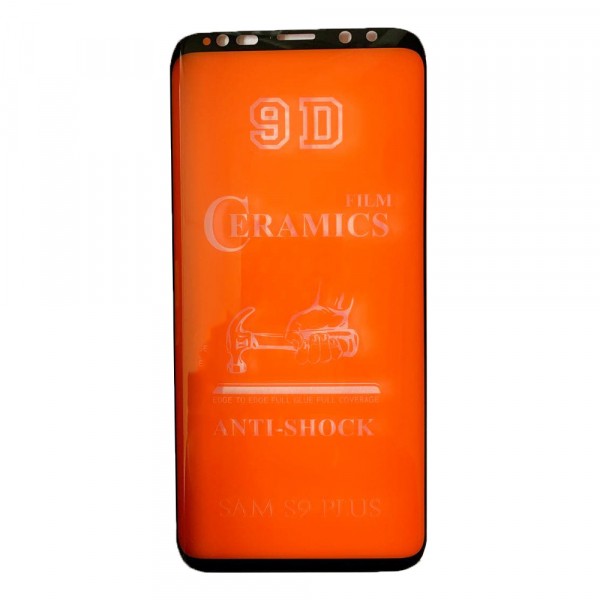 Гнучке скло Ceramic для Samsung S9 Plus глянцеве з чорною рамкою-0