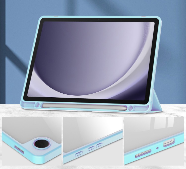 Чохол-книжка Soft Edge BeCover з кріпленням для стілусу для Samsung Galaxy Tab A9 Plus SM-X210/SM-X2 блакитна-2