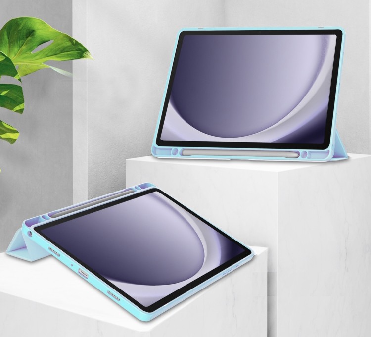 Чохол-книжка Soft Edge BeCover з кріпленням для стілусу для Samsung Galaxy Tab A9 Plus SM-X210/SM-X2 блакитна-5