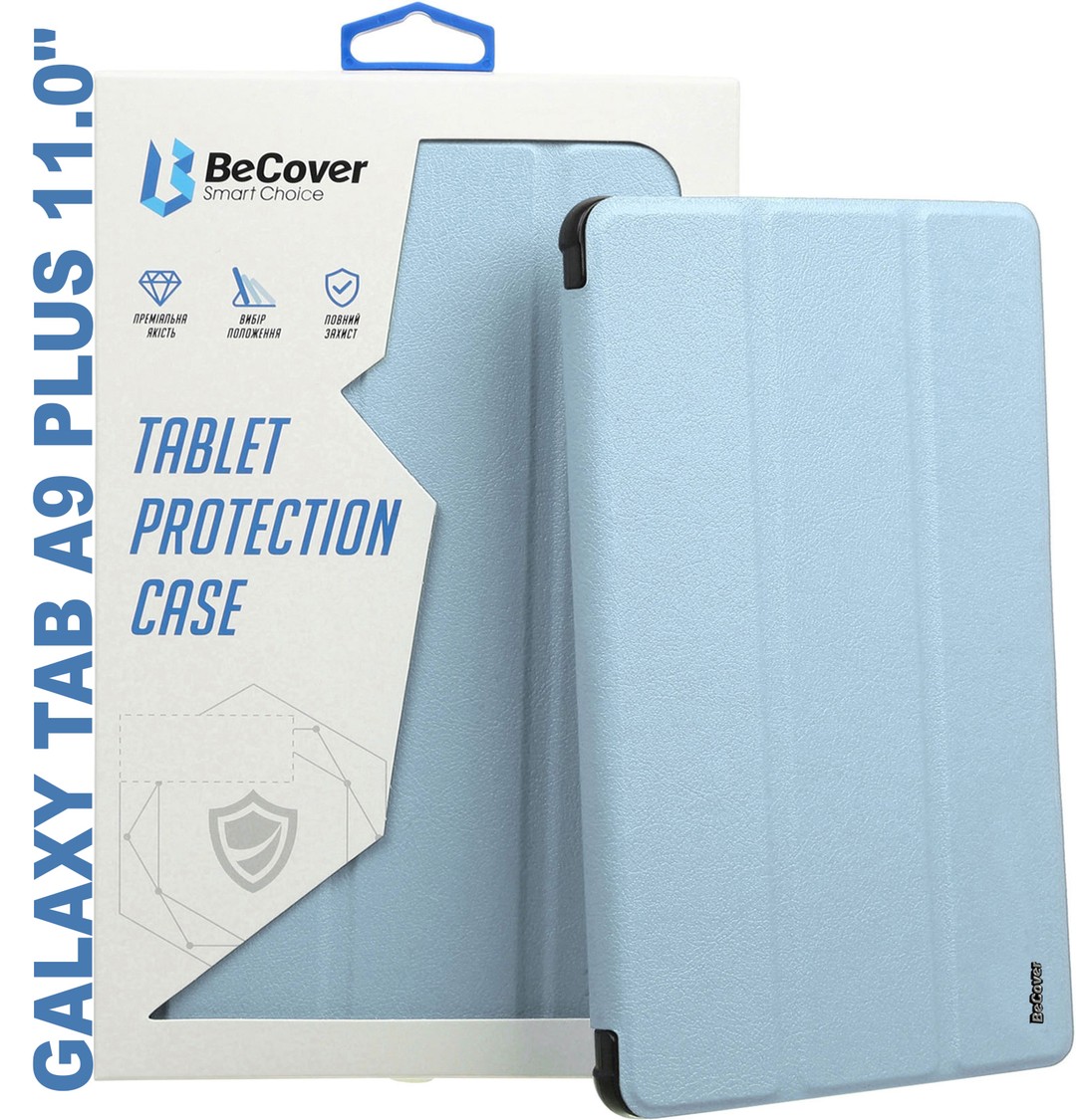Чохол-книжка Soft Edge BeCover з кріпленням для стілусу для Samsung Galaxy Tab A9 Plus SM-X210/SM-X2 блакитна-0