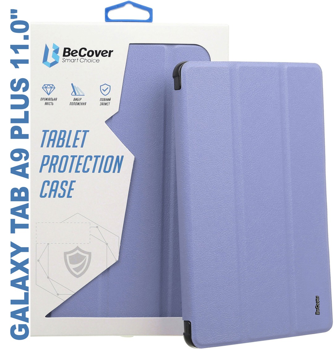 Чохол-книжка Soft Edge BeCover з кріпленням для стілусу для Samsung Galaxy Tab A9 Plus SM-X210/SM-X2 бузкова-0