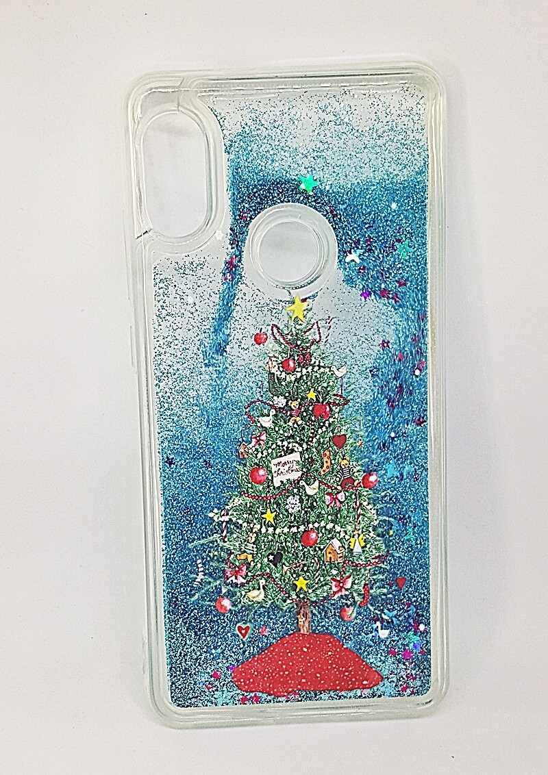 Накладка Waterstyle "Новий Рік" для Xiaomi NOTE 5  Ялинка синя (переливається)-0