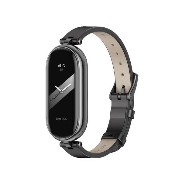 Ремінець для Xiaomi Mi Band 8 Leather (Black)-0