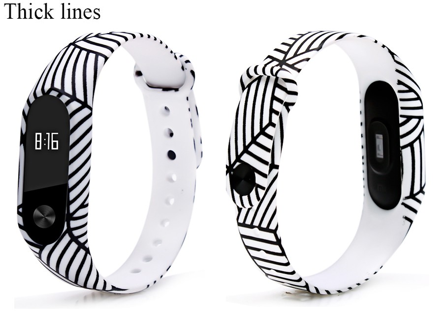 Ремінець Silicone Print для Mi Band 2 смужки-0