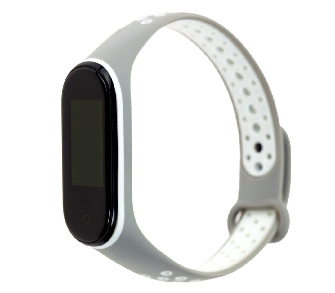 Ремінець для Mi Band 3/4 Sport сіро-білий-0