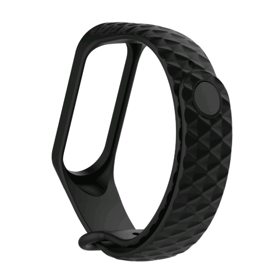 Ремінець Rhombus для Xiaomi Mi Band 5/Band 6 (Black)-0