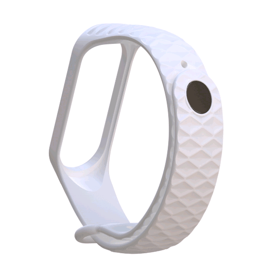 Ремінець Rhombus для Xiaomi Mi Band 3/Band 4 (White)-0