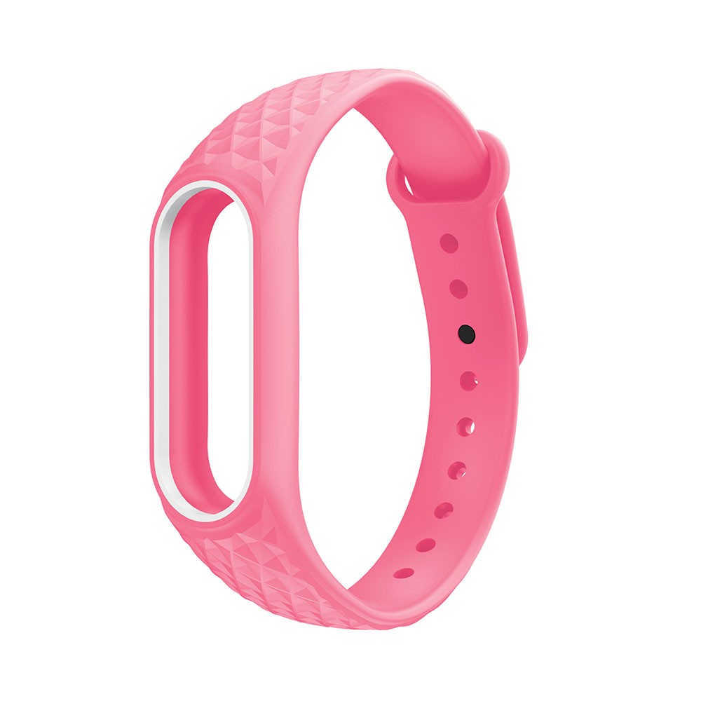 Ремінець Rhombus для Xiaomi Mi Band 3/Band 4 з обідком (Pink)-0
