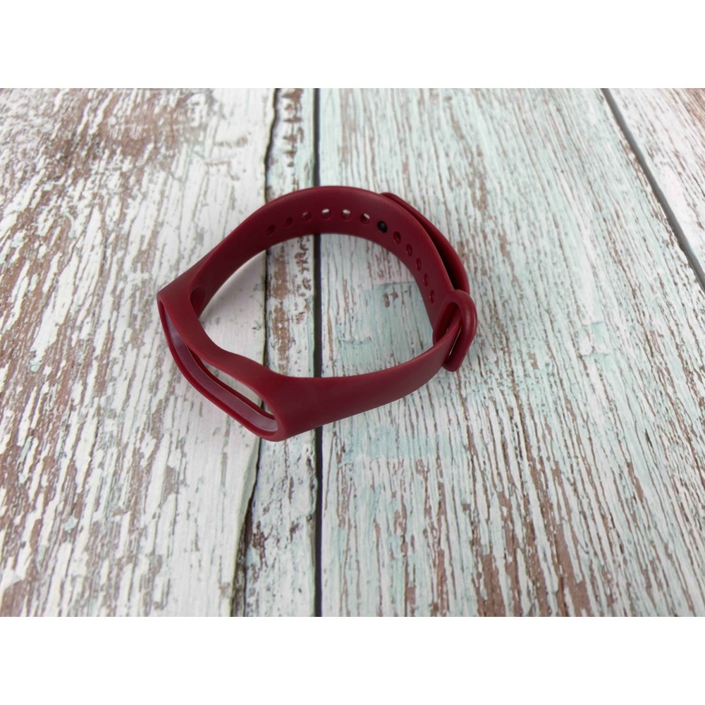 Ремінець Silicone для Mi Band 5/6 (Wine red)-0
