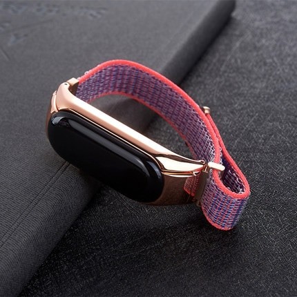 Ремінець Mi Band 3 Nylon (Рожево-сірий)-0