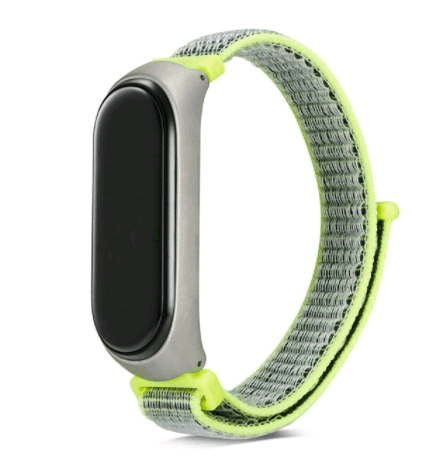 Ремінець Mi Band 3 Nylon (Салатово-сірий)-0