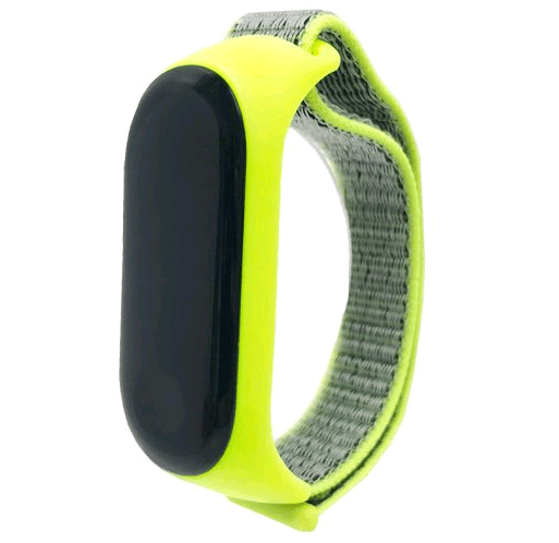 Ремінець Nylon + Silicon для Mi Band 3/4  (Lime)-0