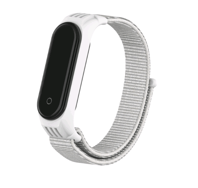 Ремінець Nylon + Silicon для Mi Band 3/4  (White)-0