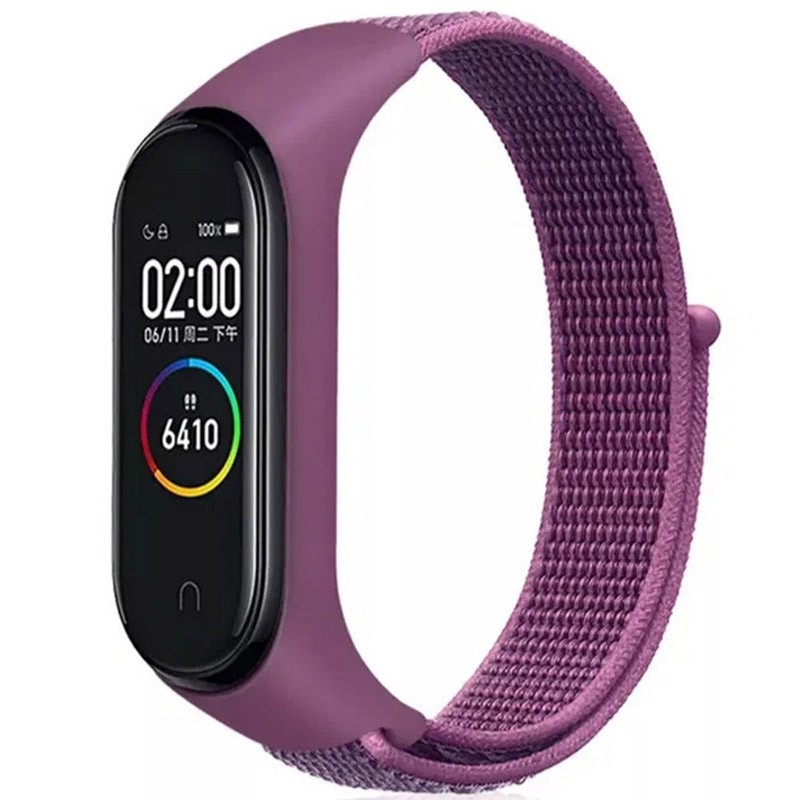 Ремінець Nylon + Silicon для Mi Band 3/4  (Plum)-0