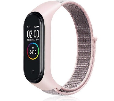 Ремінець Nylon + Silicon для Mi Band 3/4  (Pink Sand)-0