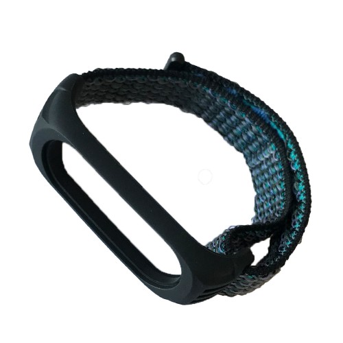 Ремінець Nylon+Silicone для Xiaomi Mi Band 3/4/5 Black blue-0