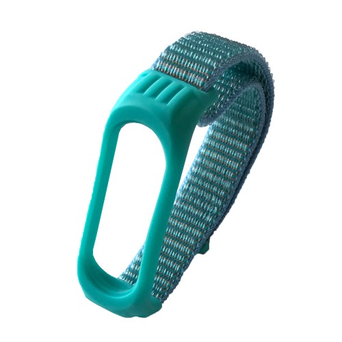 Ремінець Nylon+Silicone для Xiaomi Mi Band 3/4 Blue mint-0