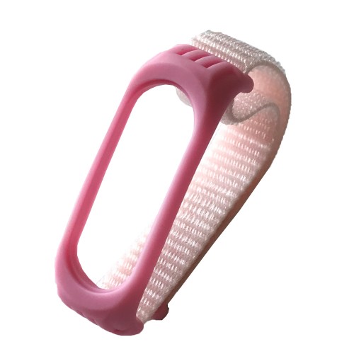 Ремінець Nylon+Silicone для Xiaomi Mi Band 3/4 Pink-0