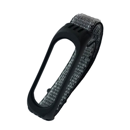 Ремінець Nylon+Silicone для Xiaomi Mi Band 3/4/5/6/7 Black gray-0