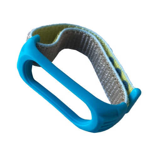 Ремінець Nylon+Silicone для Xiaomi Mi Band 3/4/5 Blue yellow-0