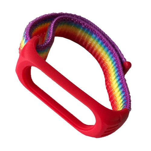 Ремінець Nylon+Silicone для Xiaomi Mi Band 3/4/5 Rainbow-0