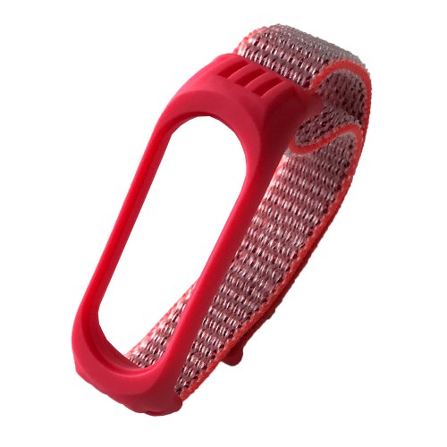 Ремінець Nylon+Silicone для Xiaomi Mi Band 3/4/5 Raspberry white-0