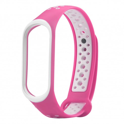 Ремінець SPORT для Xiaomi Mi Band 5/6 pink-white-0