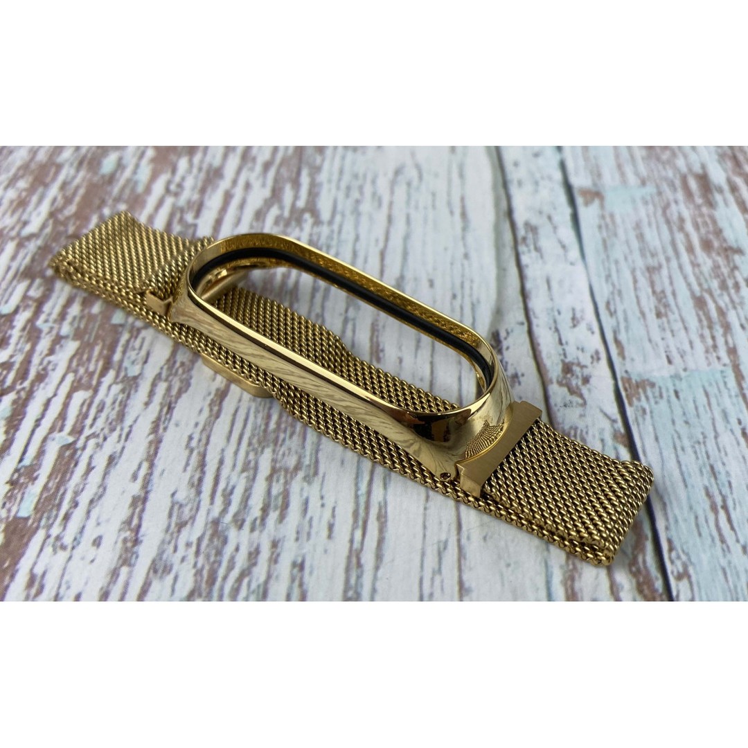 Ремінець Milanese Loop для Mi Band 3/4 золотий-0