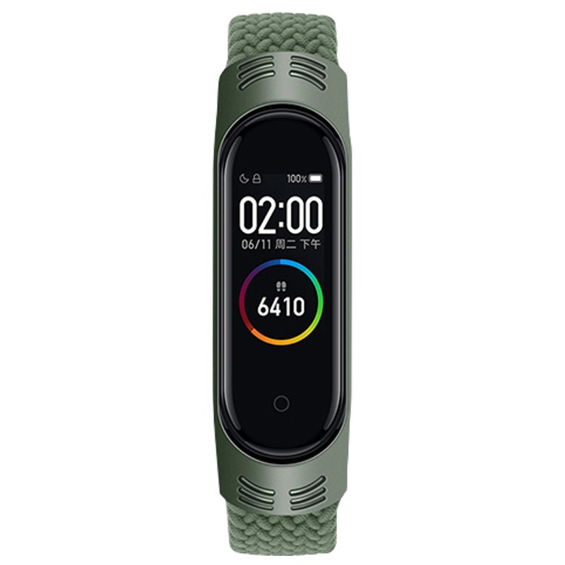 Braided Solo Loop для Xiaomi Mi Band 3/4/5/6 (S) зелений-1