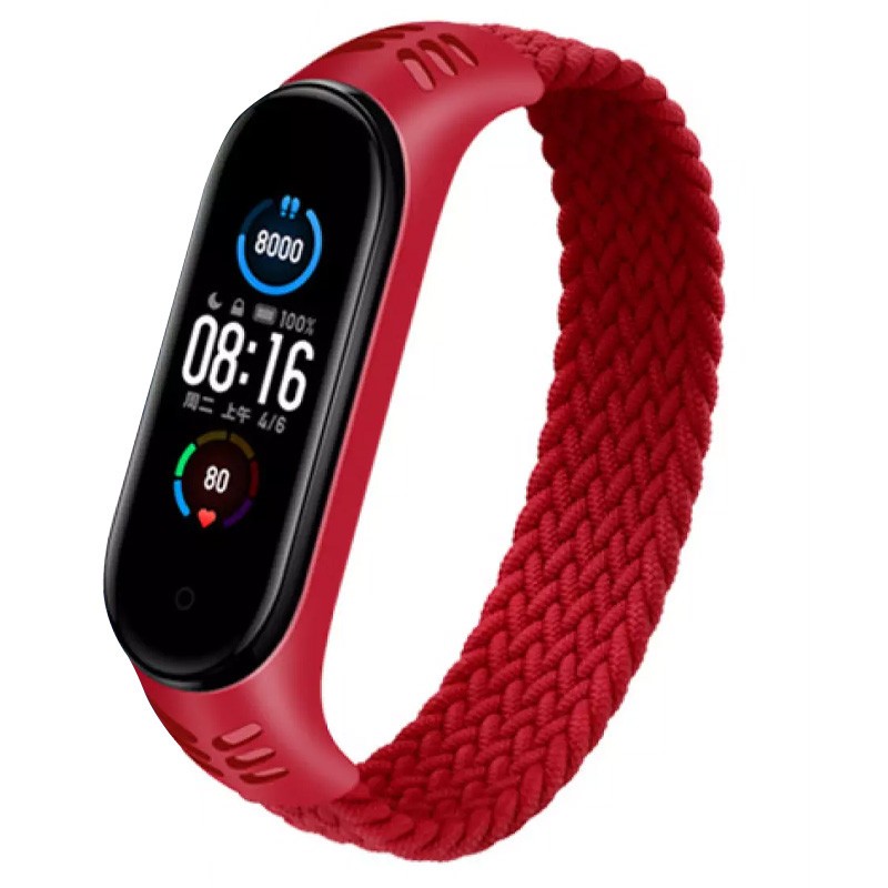 Braided Solo Loop для Xiaomi Mi Band 3/4/5/6 (S) червоний-0