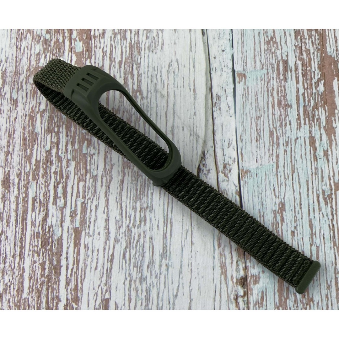 Ремінець Nylon+Silicone для Xiaomi Mi Band 3/4 Forest green-0