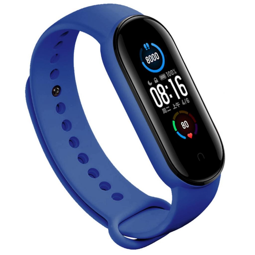 Ремінець Silicone для Mi Band 5/6/7 (Navy Blue)-0