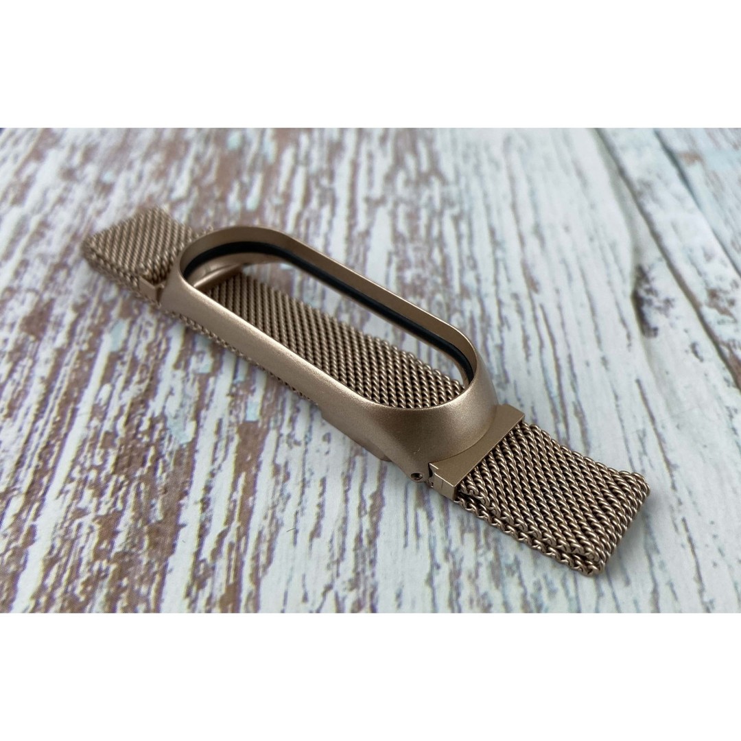 Ремінець Milanese Loop для Mi Band 3/4 classic gold-0