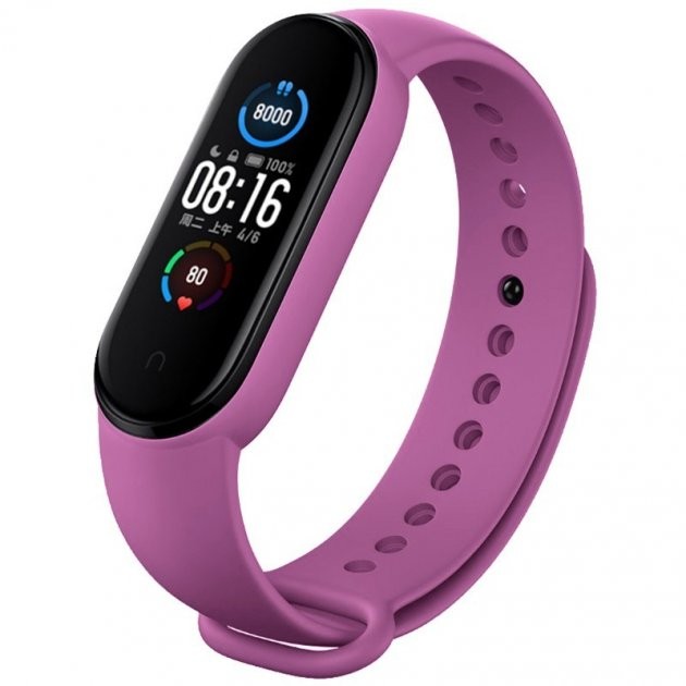 Ремінець Silicone для Mi Band 5/6/7 (Plum)-0